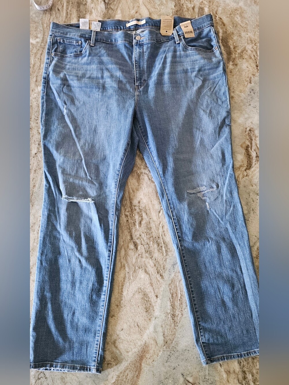 Levi's 724 High-Rise Slim Straight Jeans — Blue Denim - Picture 3 of 12